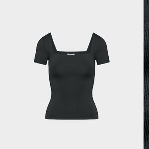 Babaton Black Square Neck Blouse